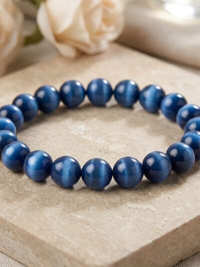 Natural Blue Cat’s Eye Bracelet